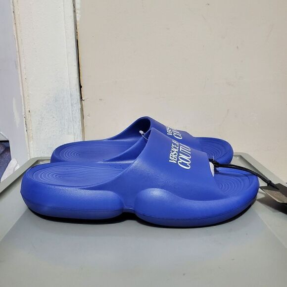 Versace Jeans Couture Mens Sz US 8 /EUR 41 Blue Tago Slide Sandals  New